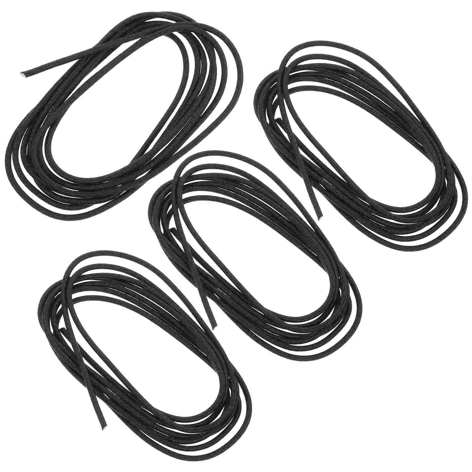 4 Rolls Elastic Rubber Bands Metal Buckle Cords to Stretch