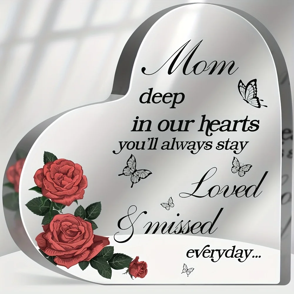 2D， Heart shaped acrylic desktop decoration - 