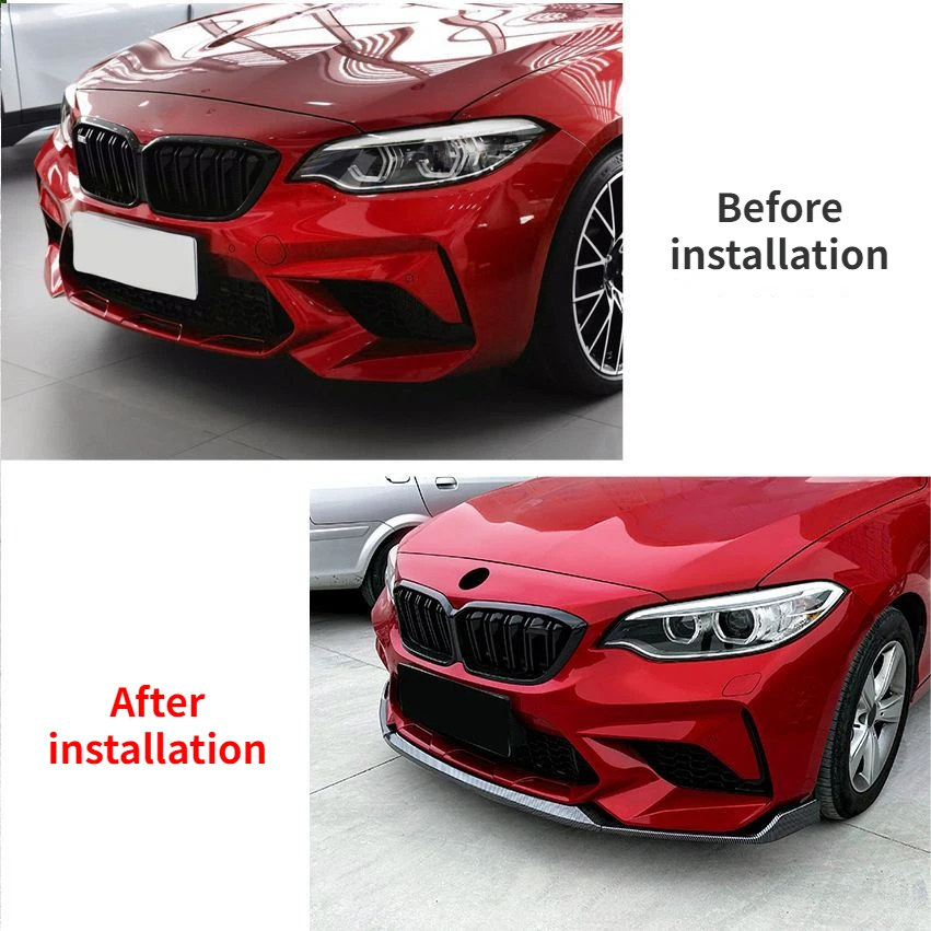 For BMW F87 2 Series M2 2016-2021 Car Front Bumper Spoiler Lip Lower Splitter Blade CS Style Body Kit Trim Front Lip Spoiler