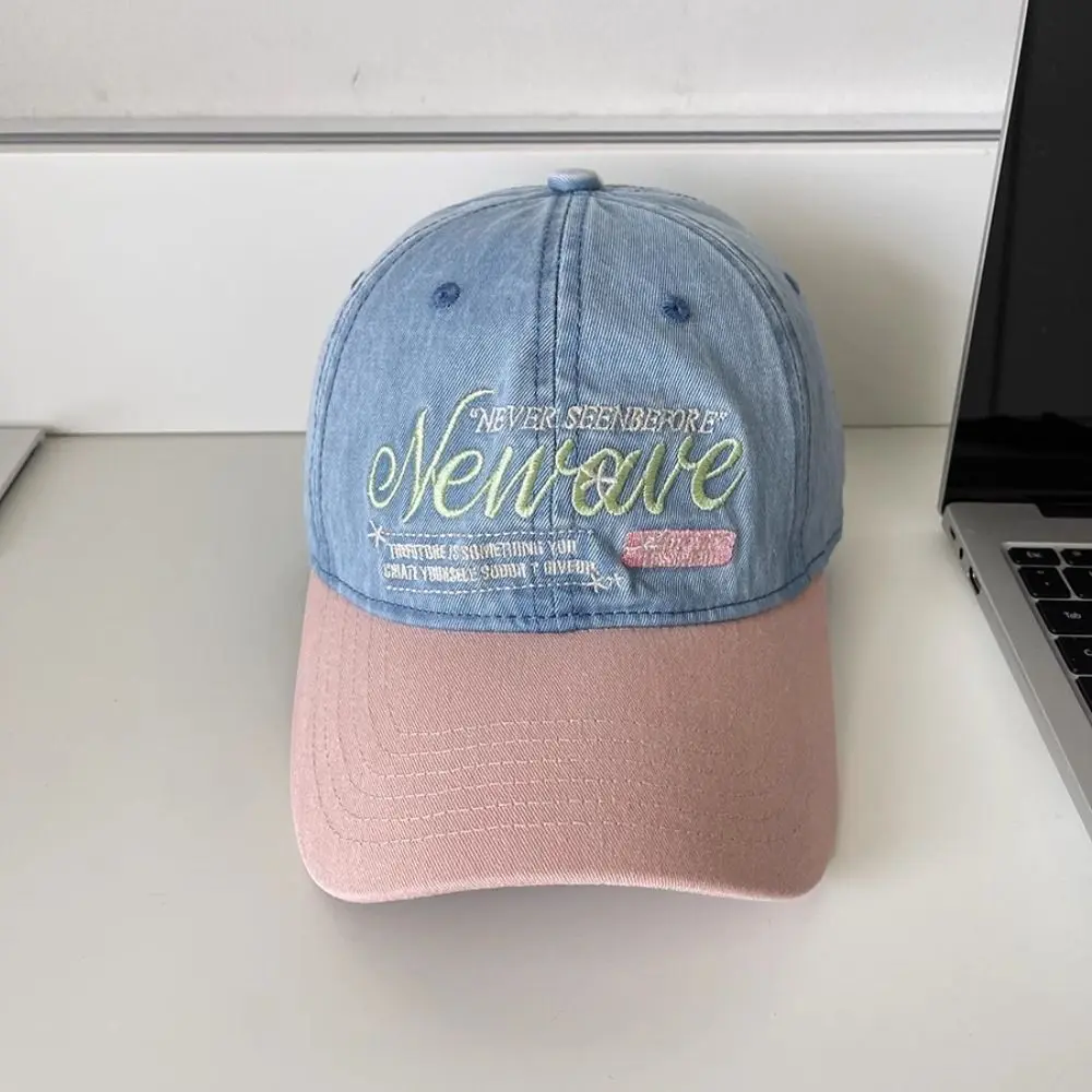 عارضة الكورية إلكتروني قبعة بيسبول التطريز Y2k بلغت ذروتها قبعة الدنيم قناع Snapback قبعة في الهواء الطلق