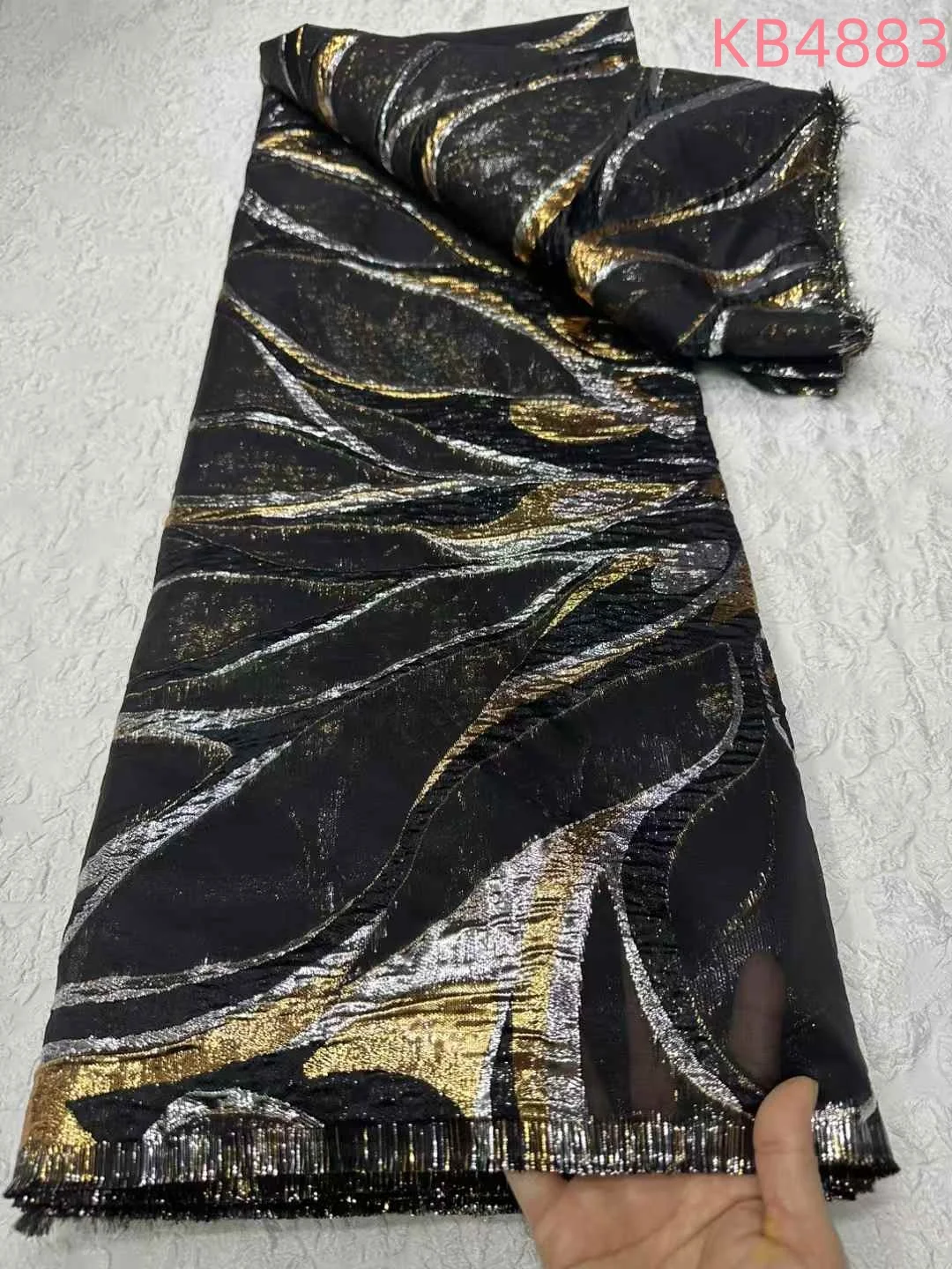 Brocade Jacquard Lace Fabric African Lace Fabric 5 Yards High Quality 2024 Green Lace Nigerian Fabric For Wedding Dress KB4883