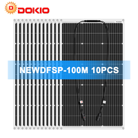 Dokio 18V 10pc 100W Flexible Solar Panel Monocrystalline Solar Panel For Car/Home Waterproof Charge 12V 1000W Solar Panel