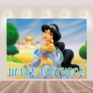 تخصيص خلفية الفينيل لحفلة عيد ميلاد ، الأميرة ياسمين ، علاء الدين ، دعائم التصوير الفوتوغرافي المخصصة ، لوازم استحمام الطفل للديكور أعلى 8 مبيعات لأحذية علاء الدين - رقم 3