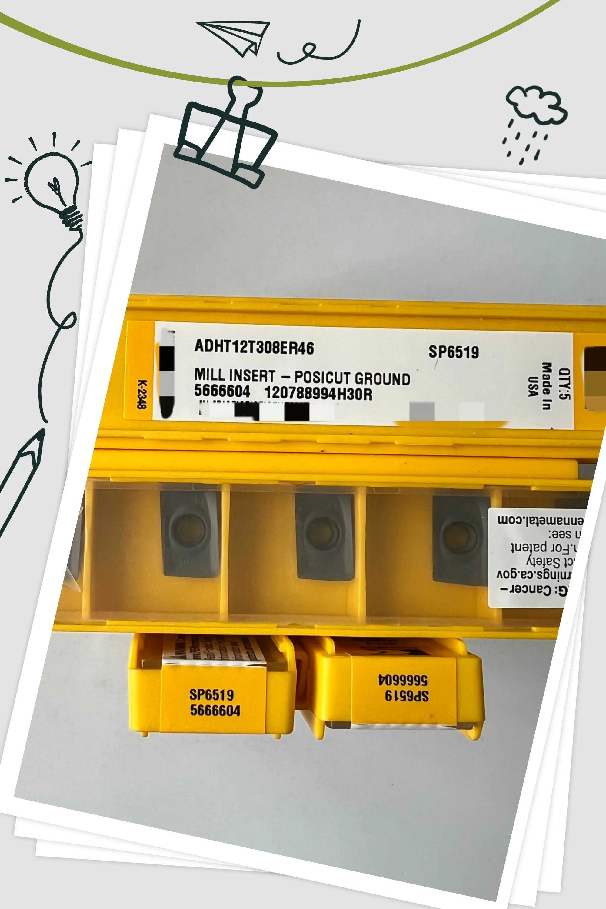 

ADHT12T308ER46 SP6519 CNC blade