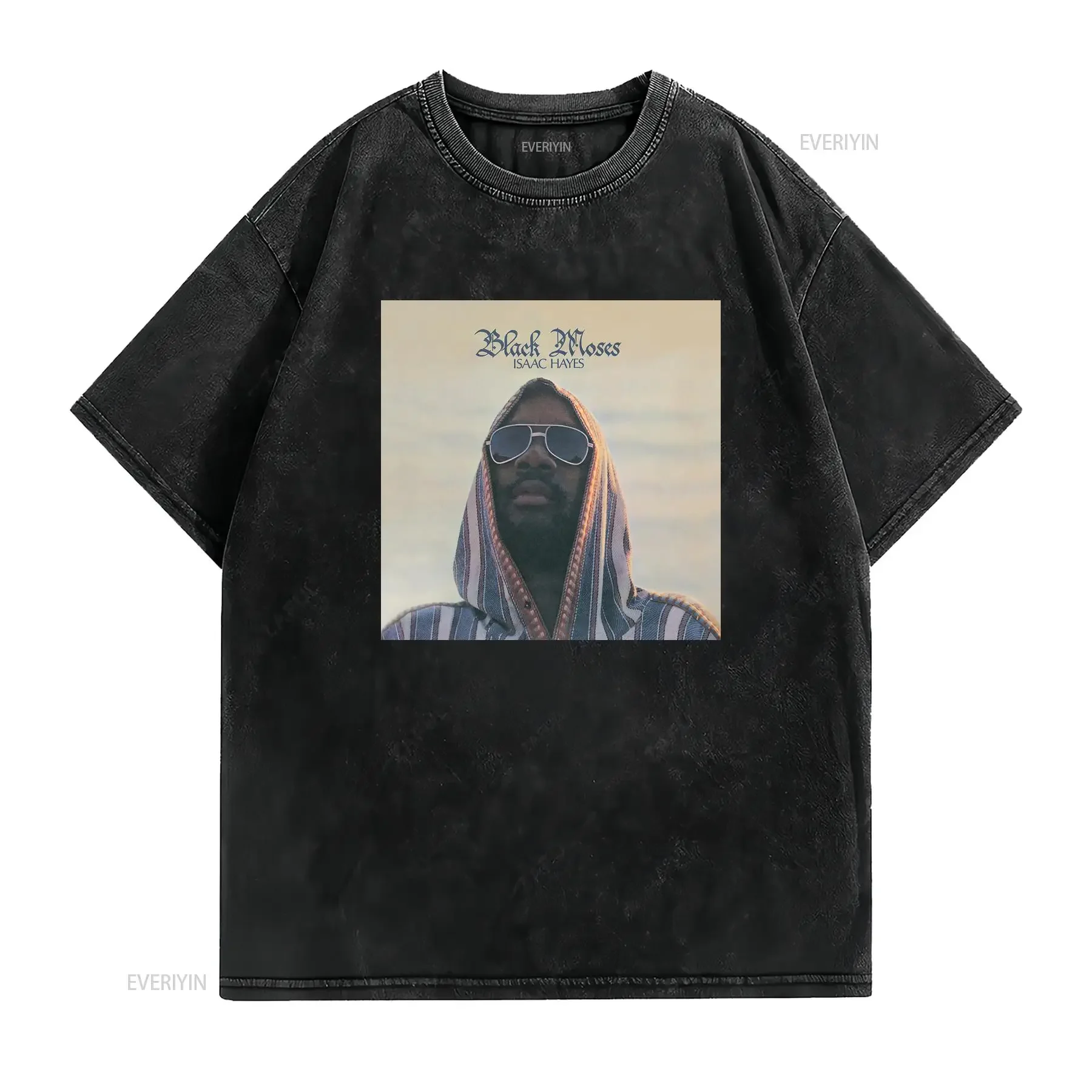 Isaac Hayes Black Moses SOUL STAX  T Shirt vintage Washed Slightly Comfortable designer clothes graphic Casual Breathable
