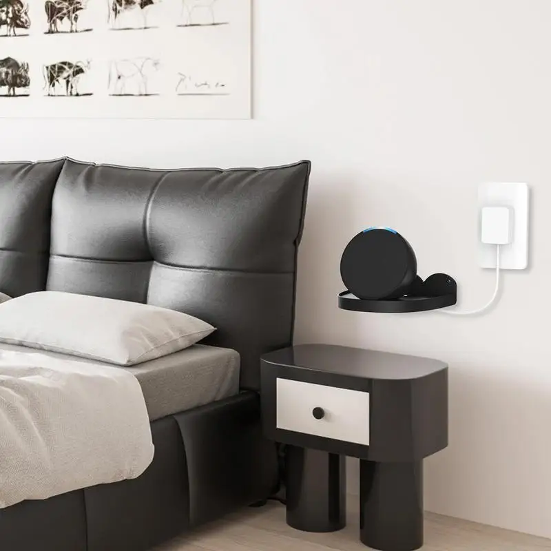 EchoDot-soporte de pared para altavoz Amazon echotop, Base de escritorio antiarañazos, ahorro de espacio con soporte de gestión de cables