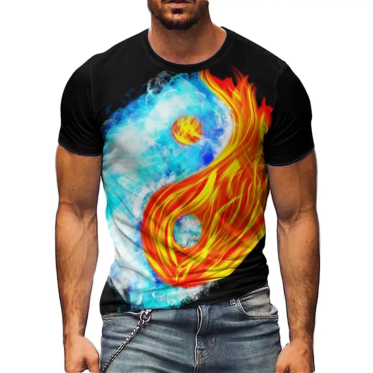 

Men and Women's Printed Short-sleeved 3D Short-sleeved Holiday Gift T-shirts