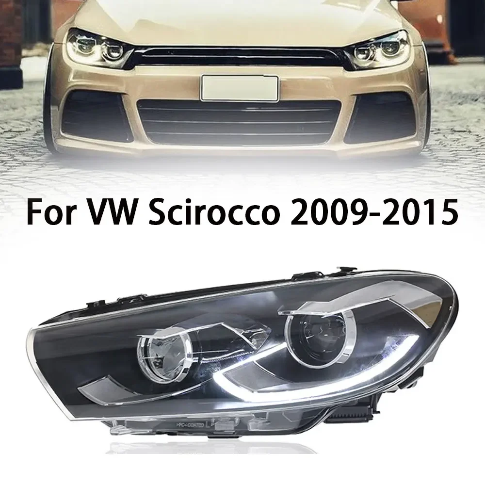

Передние фары автомобиля для Volkswagen VW Scirocco, светодиодные фары в сборе, 2009-2015, модифицированные светодиодные DRL, аксессуары для фар указателя поворота