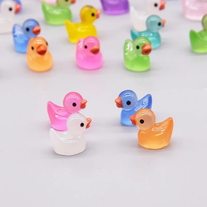 luminous duckling ornaments handmade resin accessories, micro landscape ornaments - Image 4