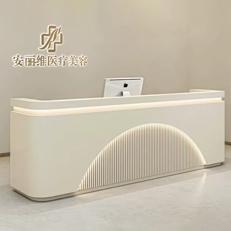 Reception Counter Desk Luxury Entrances Tables Beauty Storage Reseption Front Furniture Shop Bureau Service Aesthetic Help Sjh1