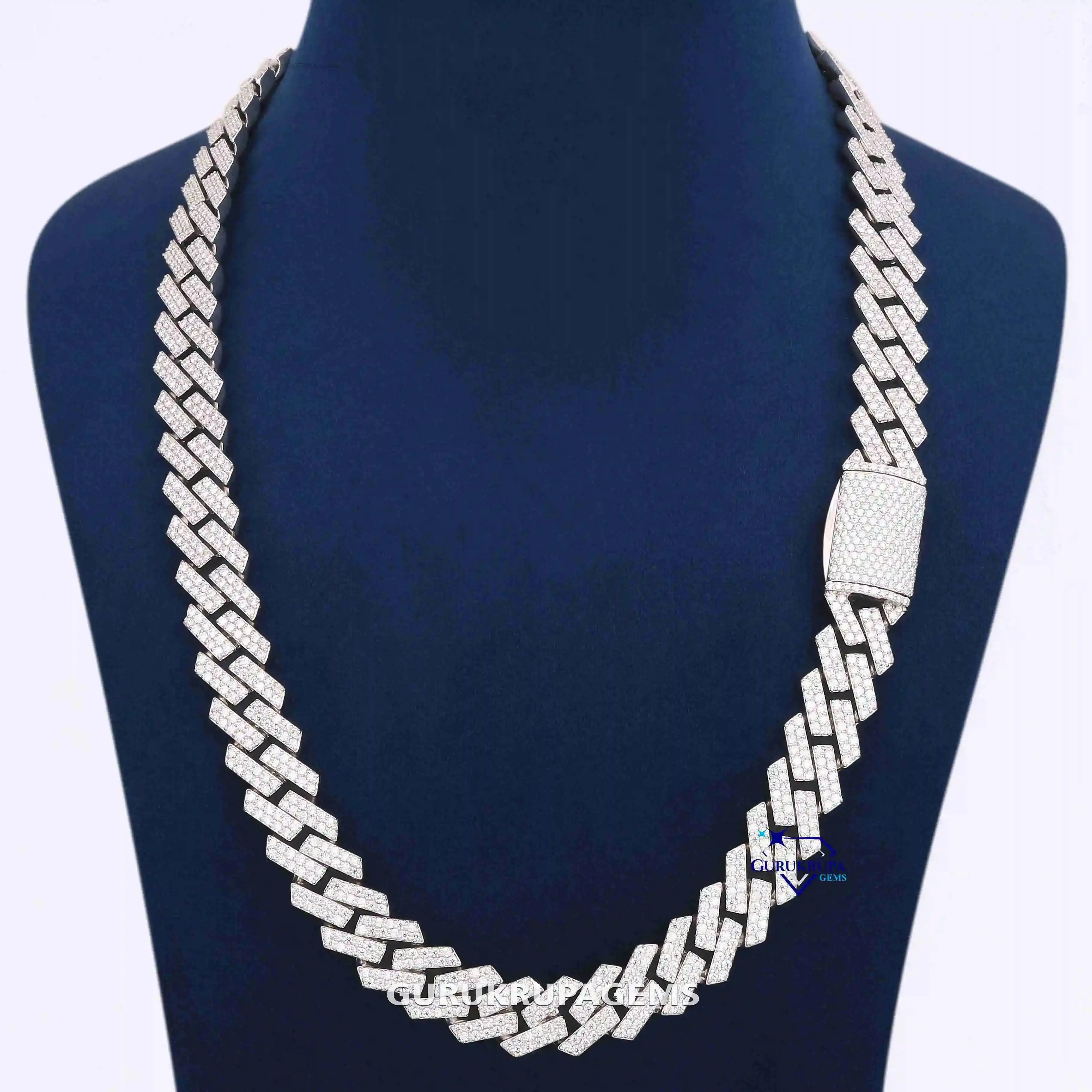 

Лидер продаж, ожерелья из стерлингового серебра 925 пробы с муассанитом круглой огранки, хип-хоп, кубинская цепочка с звеньями VVS Clarity