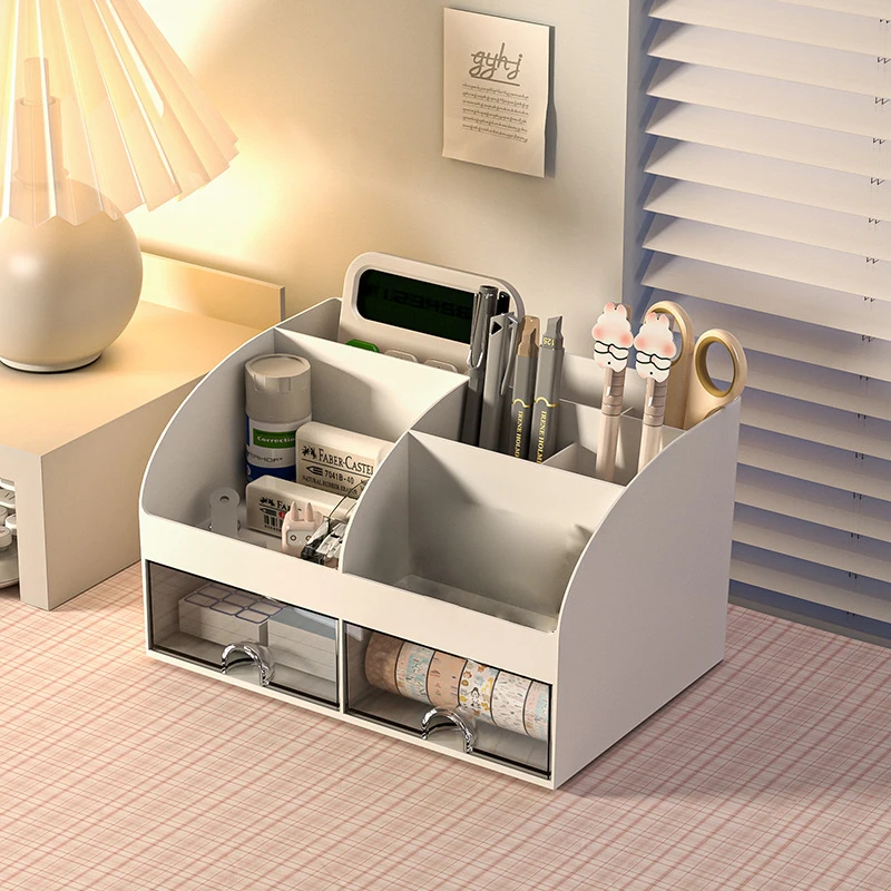 Imagem -02 - Desktop Organizer com Gavetas Organizador de Mesa Tabletop Maquiagem Caixa de Armazenamento Suave e Resistente Material de Escritório Multi