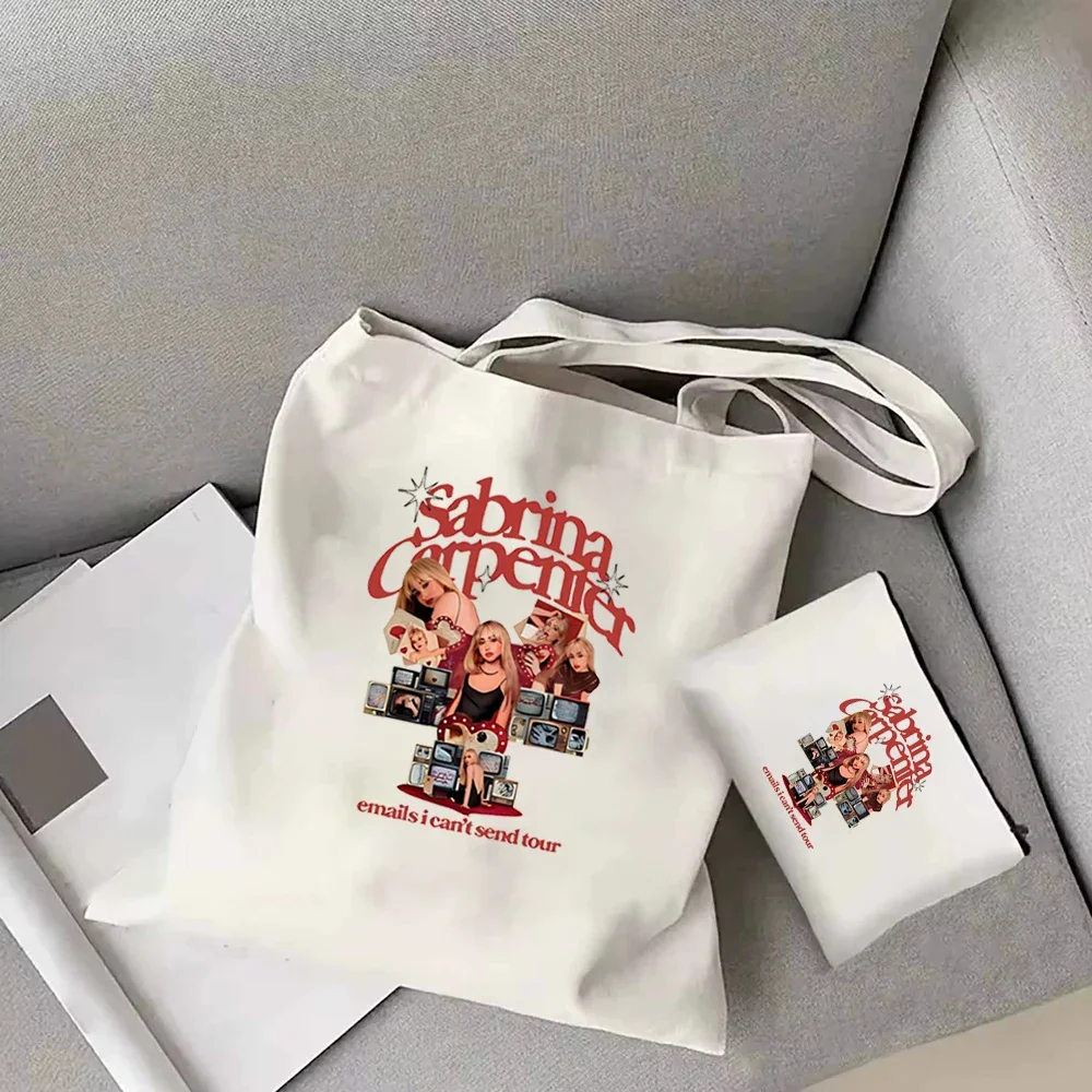 

Sabrina Carpenter Casual Versatile Canvas Tote Bag Vintage Harajuku Print Y2K Sabrina Carpenter Women's Fashion Shoulder Bag