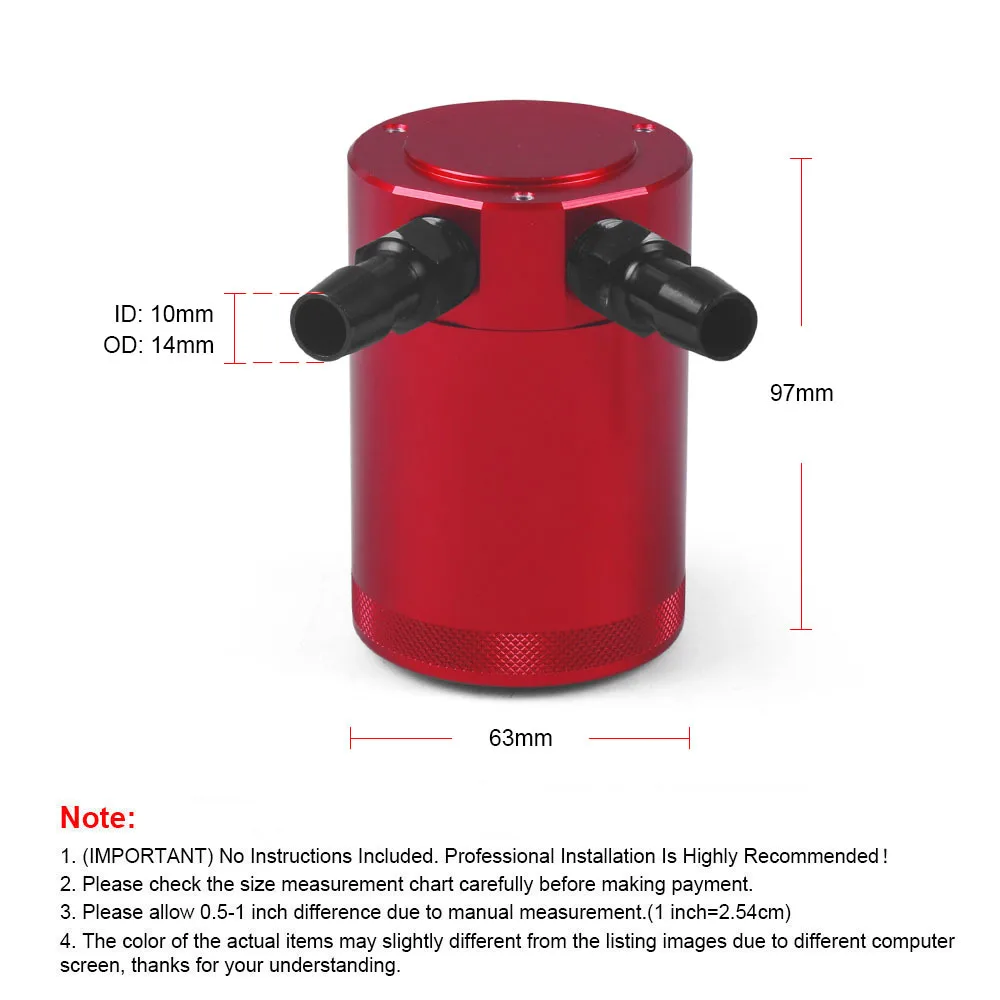 Kit Tangki Kaleng Penangkap Minyak Bingung Aluminium Sisi PCV untuk Chevrolet untuk Camaro SS 2016 + Merah Biru Perak Merah