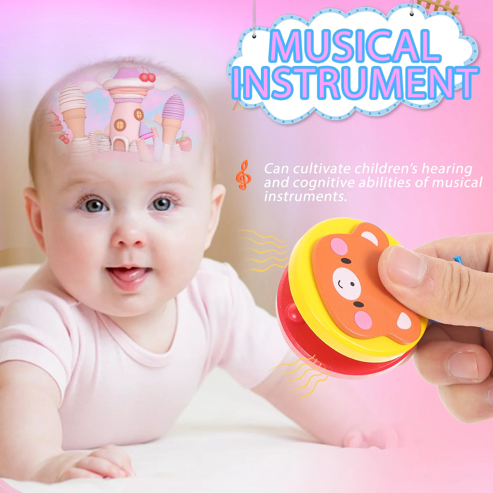 10-częściowe zabawki rozwojowe Orff Castanets Instrument perkusyjny Puzzle Zabawka edukacyjna Maluch