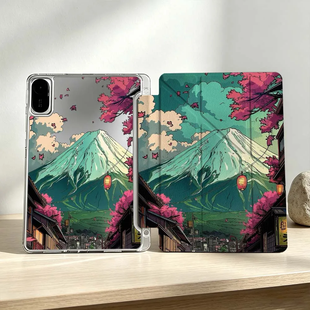 Cartoon Mt Fuji View For Xiaomi Mi Pad 8 7 6 5 Pro Redmi Pad SE 2 Poco Pad Foldable 3Y Tablet Case Soft