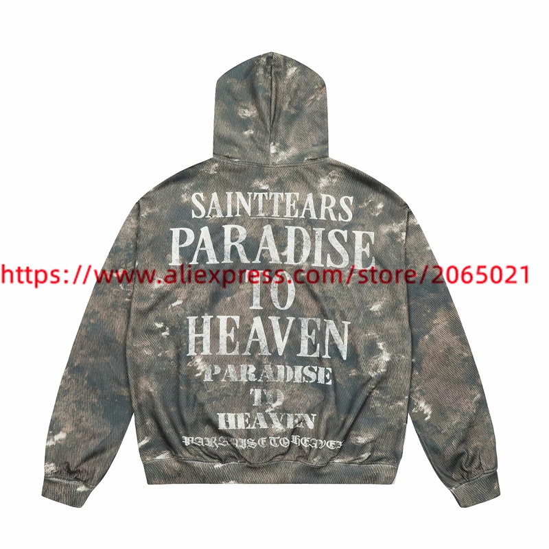 2024fw Camouflage Vintage Saint Tears Hoodie Men Women Best Quality Coat Hooded