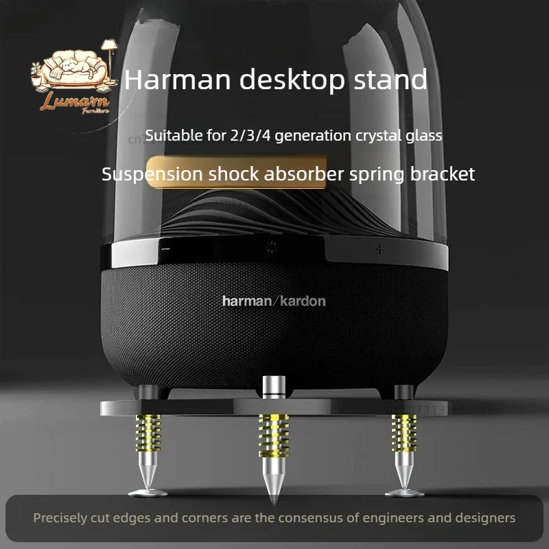 Metal Desktop Speaker Stand Shock Absorbing Audio Base Bracket Compatible with Harman Kardon Sound Equipment Home Audio Decor