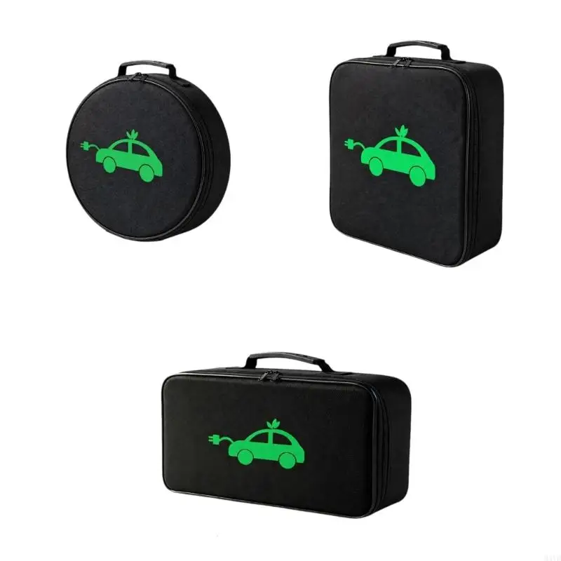Electric Vehicle Charging Equipment Carrying Case with Top Handle, Two Zippers Closure, and Waterproof Fabric M4YD