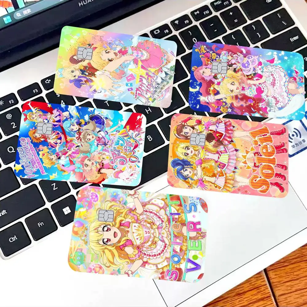 Anime Aikatsu Game Film Cover Sticker Case For Small Chip Credit Debit Card Front Side