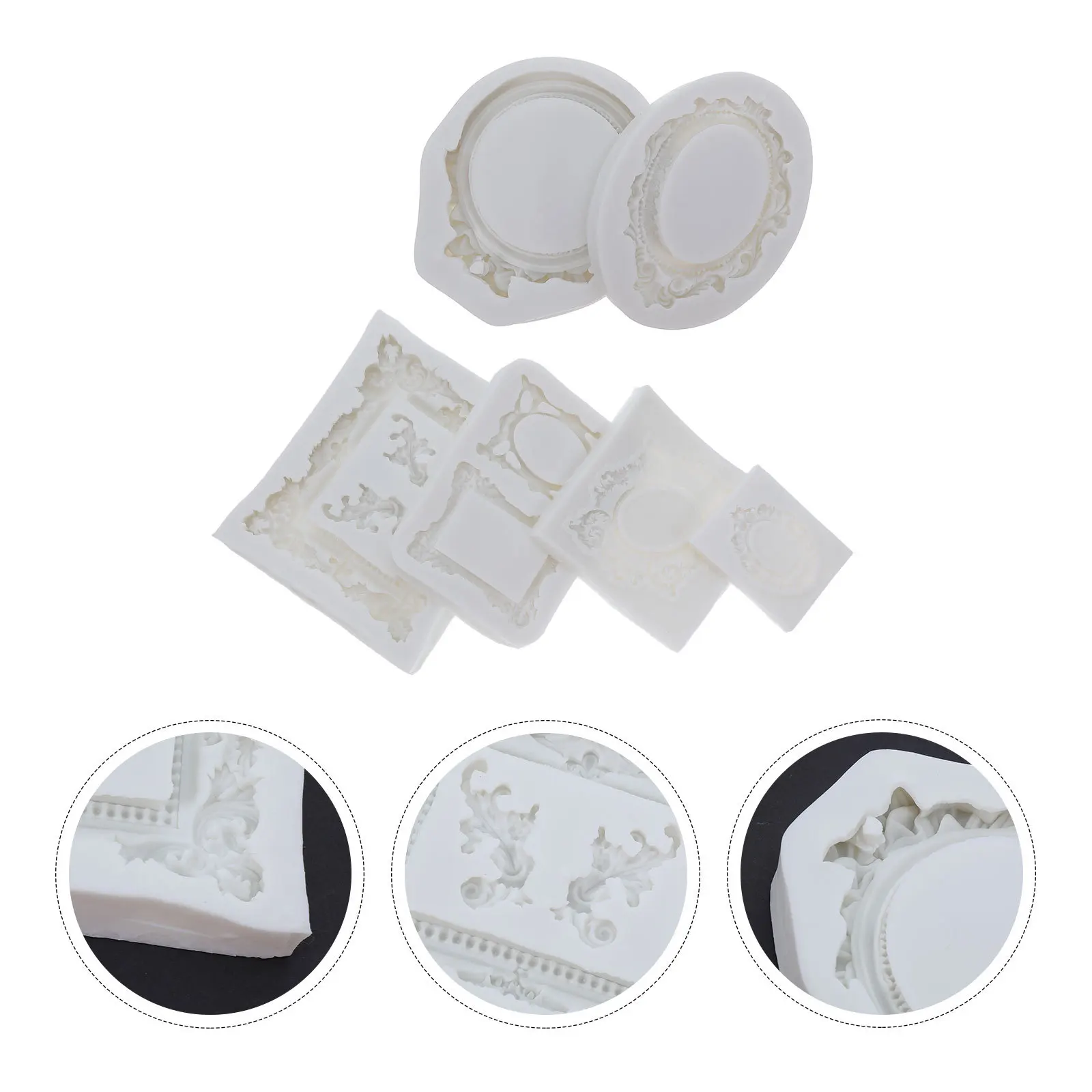 

6Pcs Silicone Photo Frame Molds DIY Resin Casting Mold for Vintage Picture Frame Craft Epoxy Craft Making Supplies
