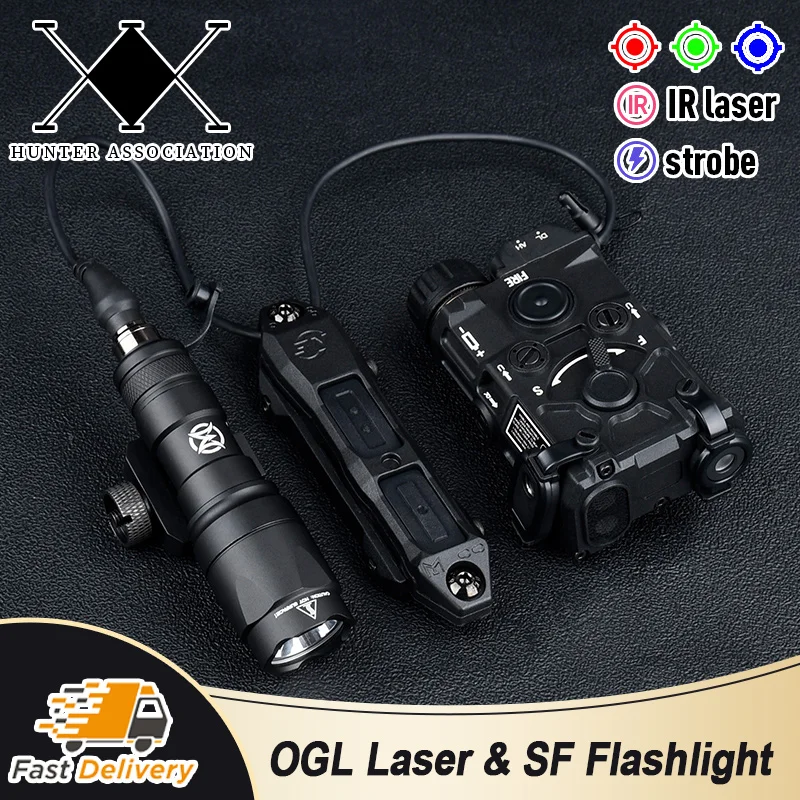 

WADSN Tactical OGL Red Dot Green Blue IR Laser SF M300A M600C Flashlight Strobe LED Light Dual Remote Switch For Hunting Weapon