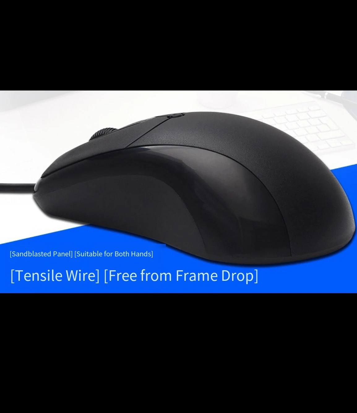 

U10 Mouse Wired Gaming Computer Office Accessories USB Wired Mouse 1.2m Long Line Laptop Laser Roller Drive Free Universal Black