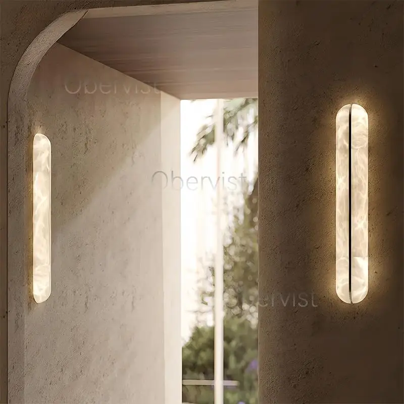 الحد الأدنى الإسبانية الطبيعية ندفة الثلج الرخام وحدة إضاءة LED جداريّة مصباح الحديثة الحد الأدنى ضوء غرفة المعيشة الفاخرة الممر إضاءة غرفة النوم #4