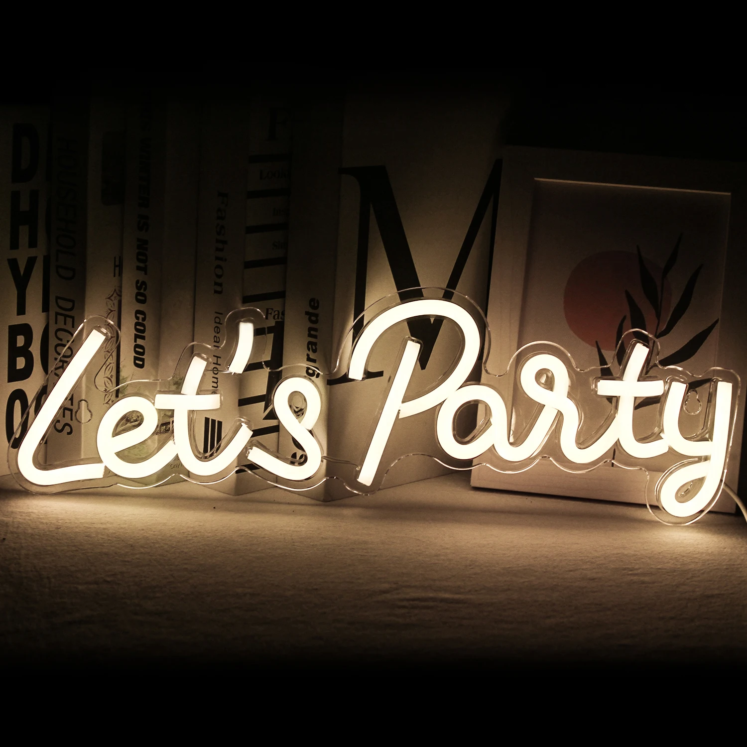 Imagem -02 - Vamos Party Neon Sign Warm Led Lights Letter Logo Decoração de Parede Aniversário Casamento Casa Bar Party Festival Art Lamp