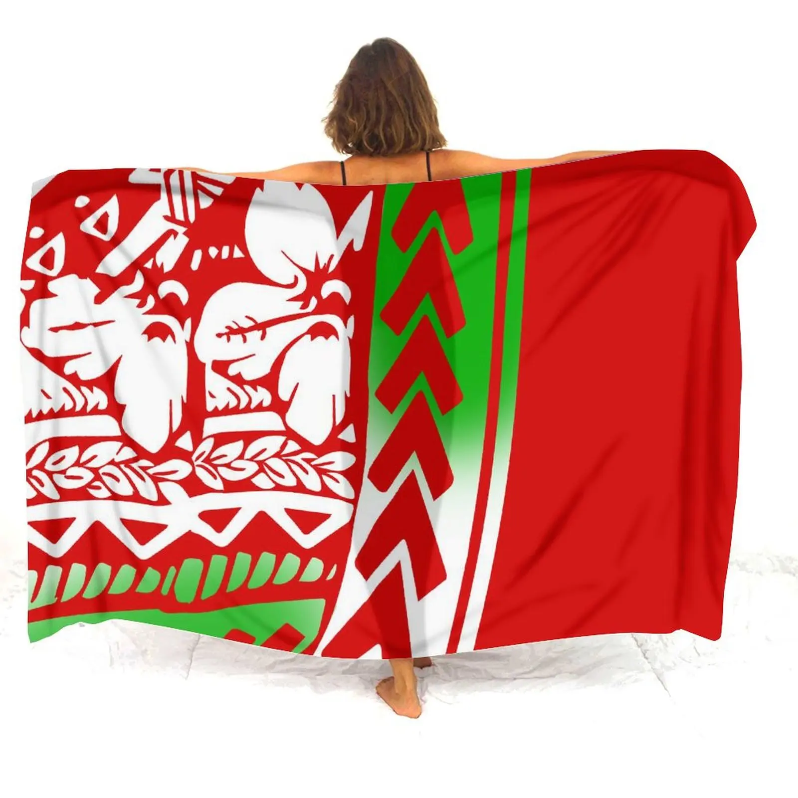 Elegant Women's Sarong Polynesian Sarong Dress Windproof Shawl Customizable Personalized Patterns