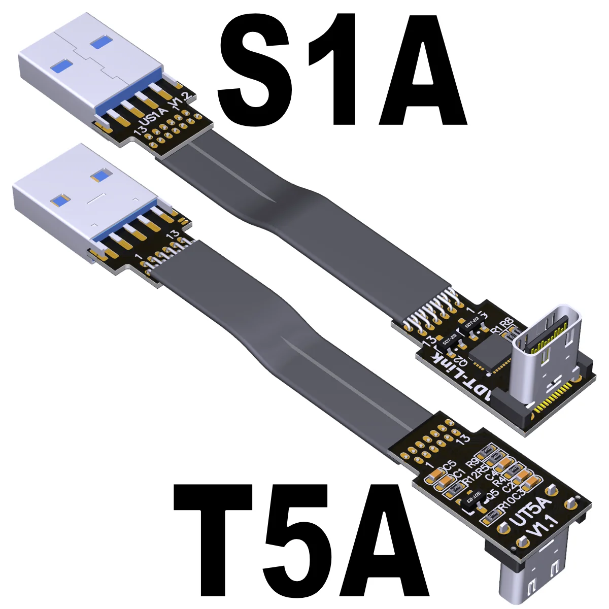 Usb c fêmea para usb um cabo 10gbps aéreo dobrável usb 3.1 fotografia cabo flexível fita fpv cabo de extensão plana macho para fêmea