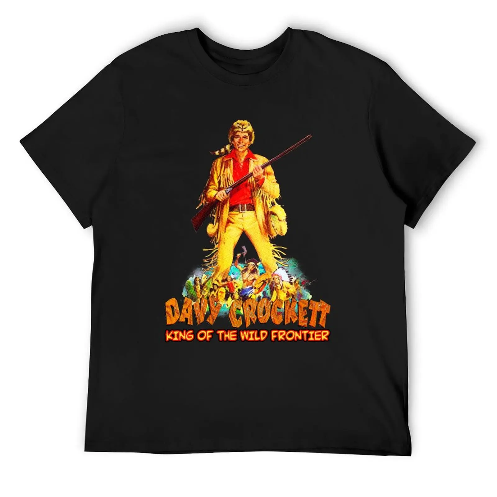 

Davy Crockett King of The Wild Frontier -Retro Watercolor Illustration T-Shirt hippie clothes tees vintage Men's t-shirts