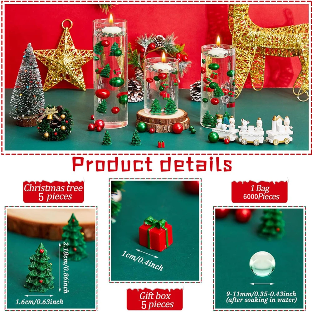 Christmas vase filling used for vase filling hydrogel beads candle  decoration used for Christmas family table party decoration