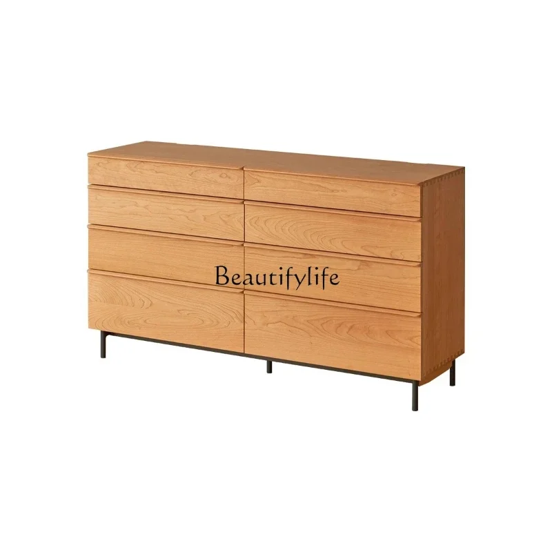 

LLNordic solid wood eight bucket cabinet cherry wood bedroom storage living room Japanese multi-function