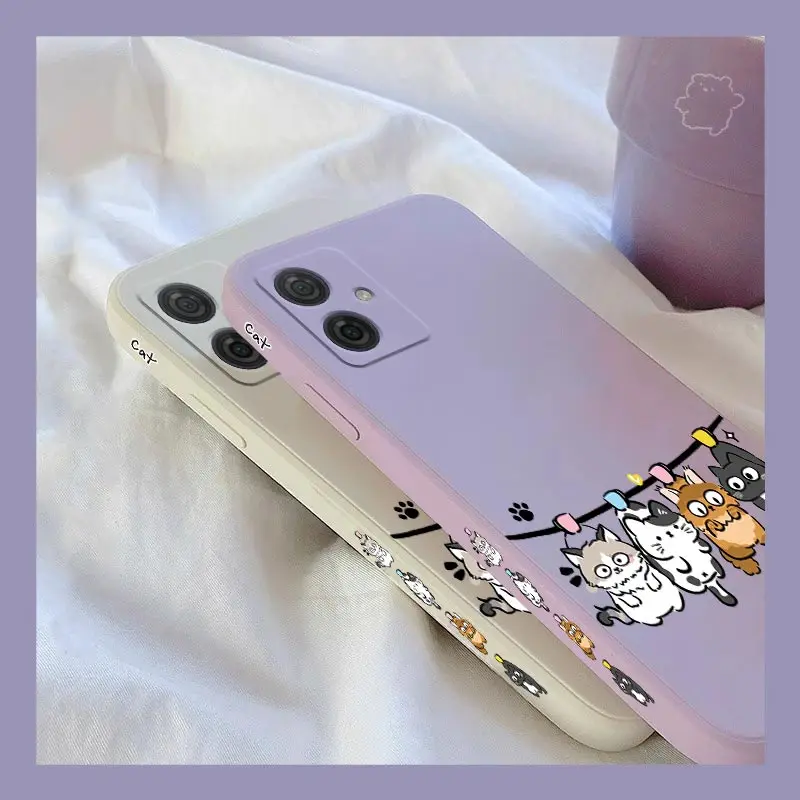 G54 Naughty Cat Silicone Phone Case For Motorola Moto G54 G53 G72 G84 G34 G22 G24 G14 G52 G50 G42 G100 G9 G9Plus G8Play G8 Cover
