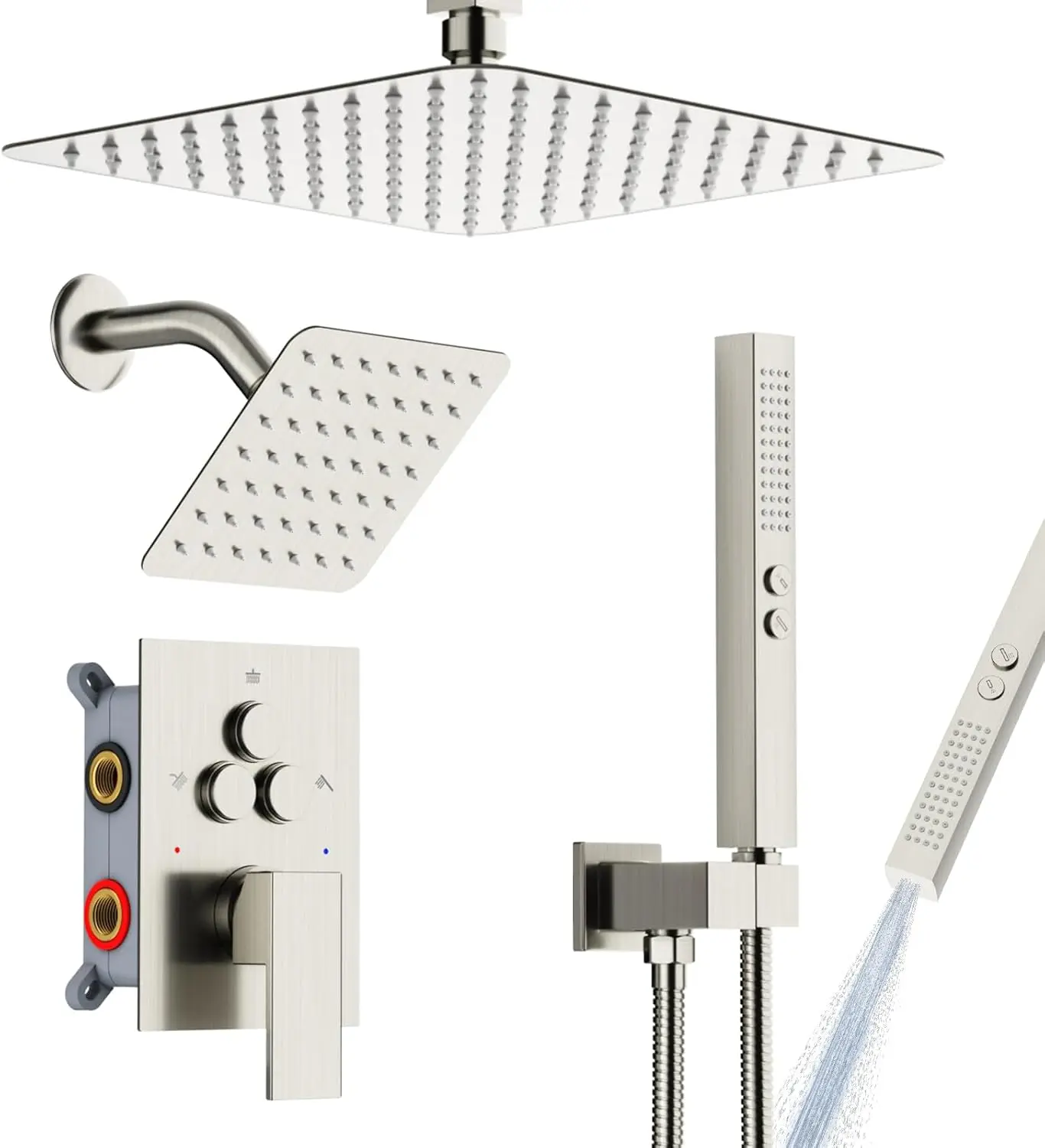 

Dual Shower System with Rain Head & Handheld for Couples