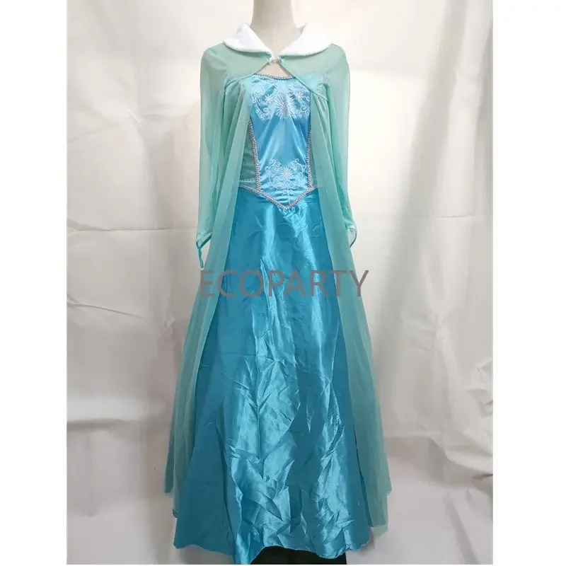 فيلم ملكة الثلج للهالوين الكبار شخصية كرتونية زي أداء آنا تأثيري ماكياج الرقص الأميرة عائشة فستان كبير