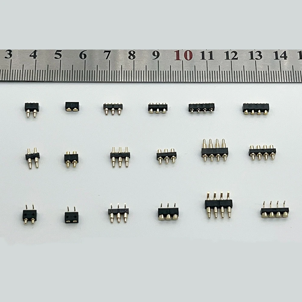 1PC 2P 3P 4P 2.54 Pitch Pogo Pin Connector Spring Loaded Probe Pin SMT DIP Through Hole Bent Type Male Female Charging Pogo Pin
