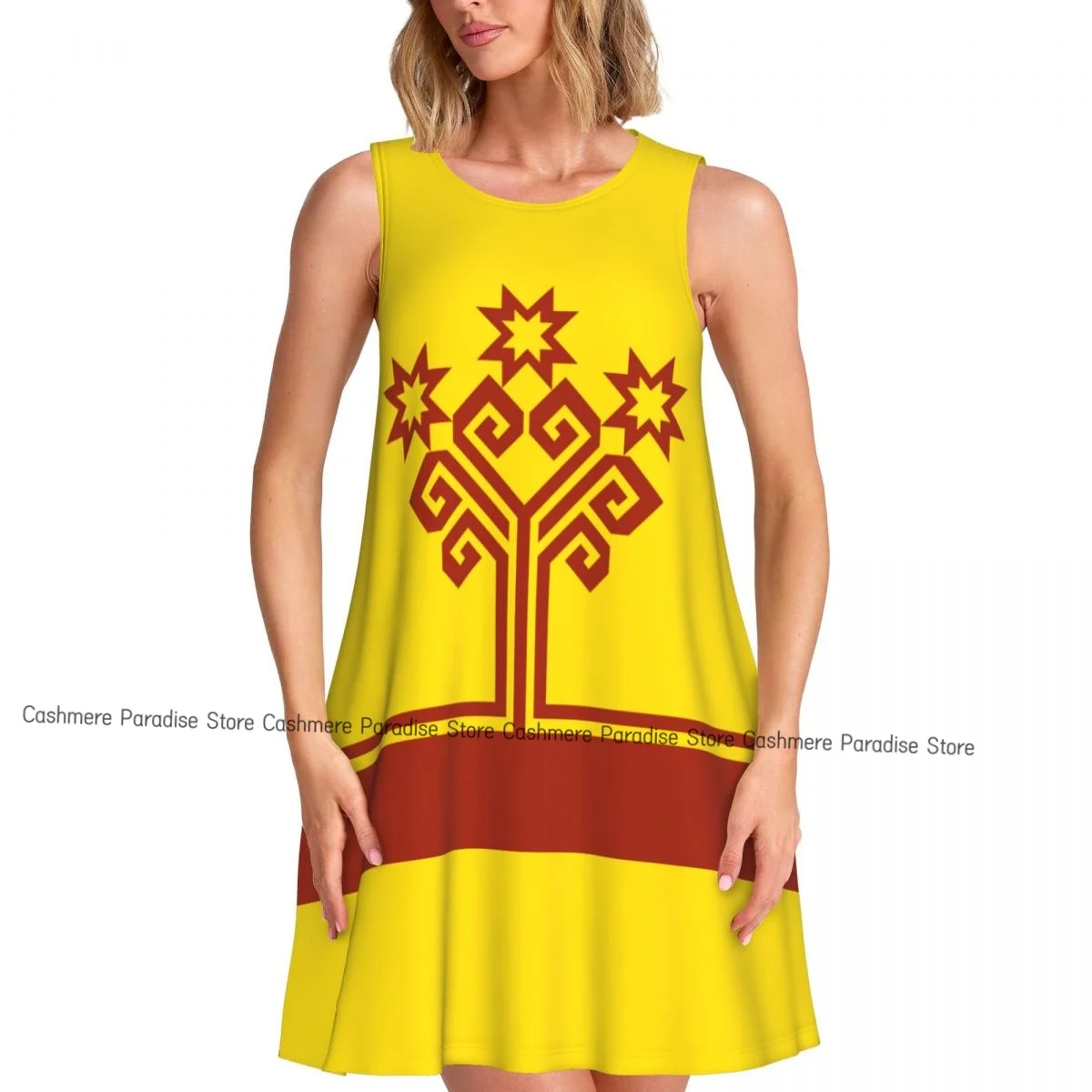 Damen Kleid Chuvashia Flagge Sommer Casual T-Shirt Kleider Strand Cover Up Tank Kleid