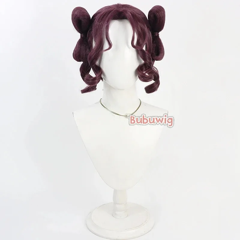 CyBubuwig Rambut Sintetis Wig Cosplay Shisui The Apothecary Diaries Shisui 30Cm Wig Ekor Kuda Merah Ungu Bergelombang Pendek Tahan Panas
