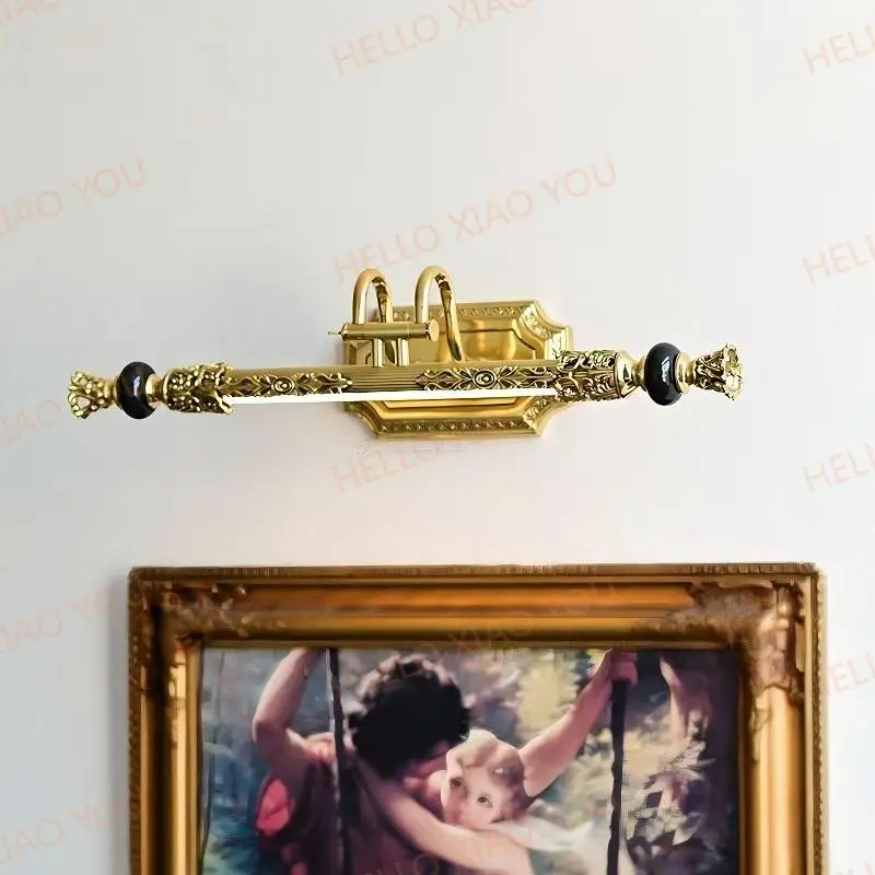 

European Retro All - Copper Wall Lamp, High - end Luxury, Painting Light, Mirror Front Lighting Full Copper Mirror Light