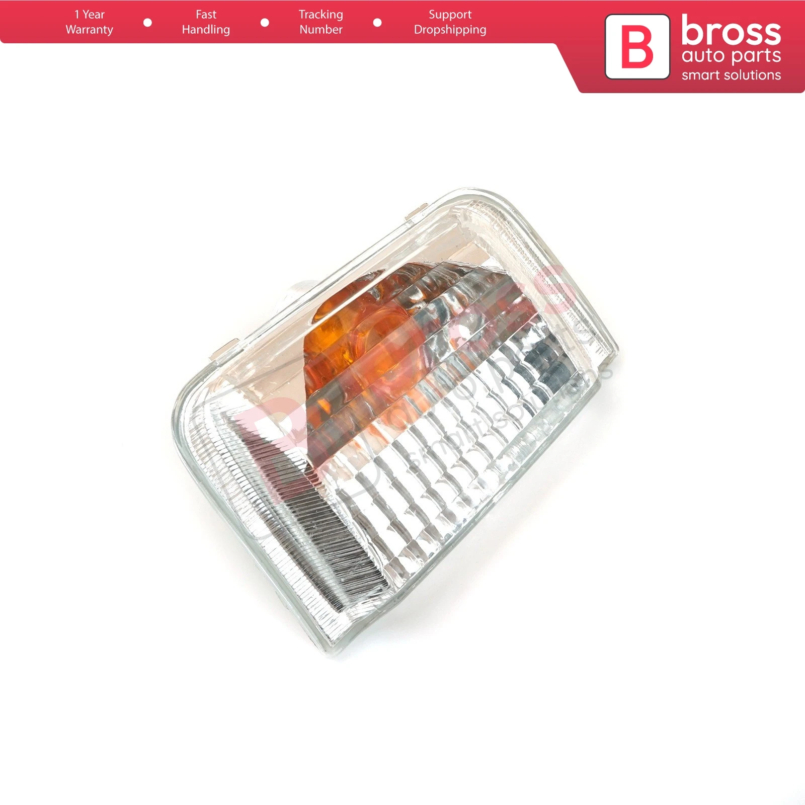 Bross Auto Parts BSP909-1 Side Door Wing Mirror Indicator Lamp ORANGE Lens LEFT 71748252, 6325.H0 for Fiat Peugeot Citroen MK3