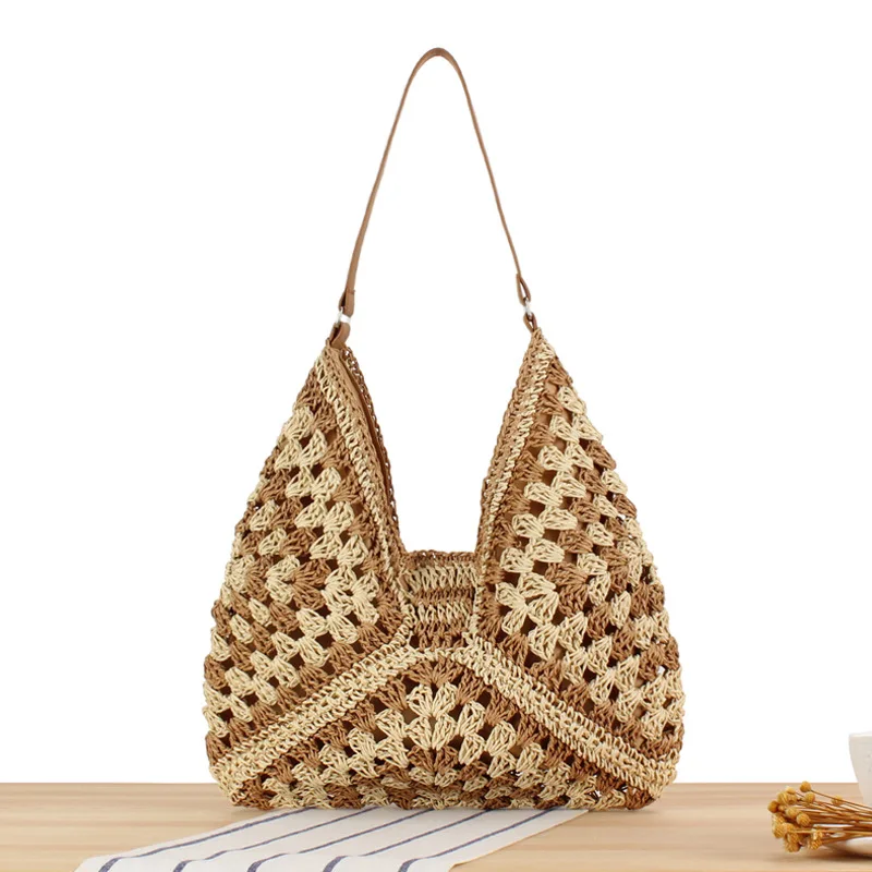 Woven Straw Bag Versatile Fashionable Bags for Women Large-Capacity Shoulder Bag Summer Beach Bag Designer Casual Handbag