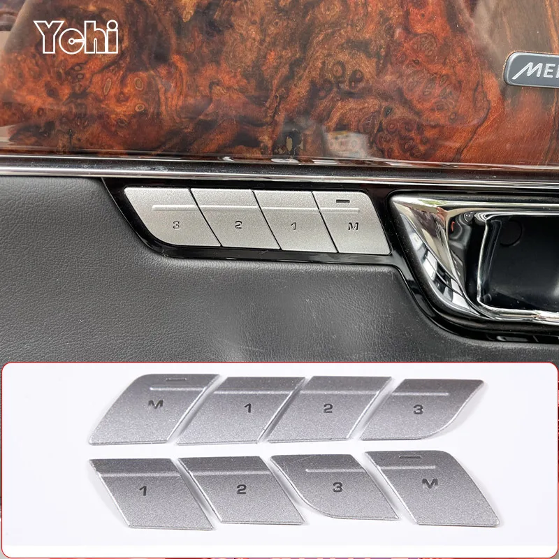 

For Jaguar XJ 2010-2019 Stainless Steel Silver Car Seat Memory Button Decoration Sticker Car Interior Accessories