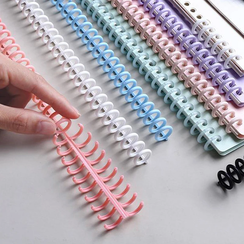 1pc 30 Holes Loose-leaf Paper Book Circles Ring Plastic Binding Ring Spiral Rings Binder Strip For A4 Paper Notebook Stationery