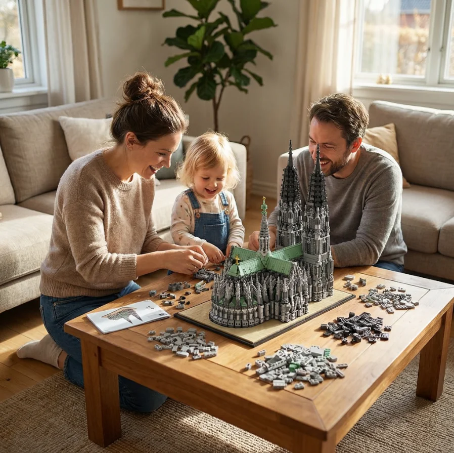 Conjunto de Blocos de Montar da Catedral de Cologne, Arquitetura Gótica, Construção Modular, Brinquedos de Montagem, Presente para Adultos, Decoração de Casa