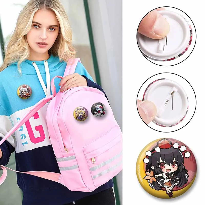 Touhou Project Game Enamel Pin Cartoon Reimu Hakurei Koakuma Brooch Handmade Lapel Badge Backpack Hat Jewelry Accessories Gifts
