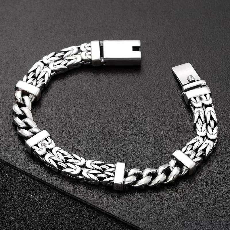 Wholesale S925 Sterling Silver Bracelet Fashion Personality Bracelet Thai Silver Dominant Fashion Men's Bracelet Fashion
