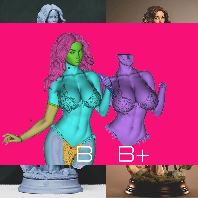 3 Styles Origi Character  6083 Cavewoman 3D Print Model Unassembled Unpainted Custom Jigsaw Puzzle NSFW Figure Kit T_0152