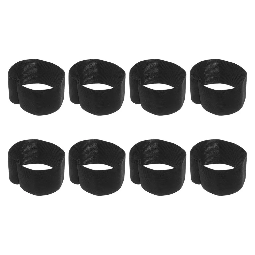 

8pcs Black Elastic Mourning Armbands Adjustable For Funeral Memorial Events Team Sports Running Cycling Basketball Fitness